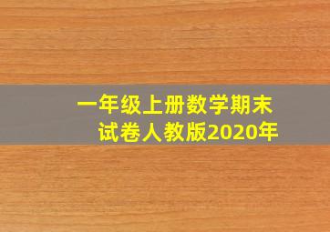 一年级上册数学期末试卷人教版2020年