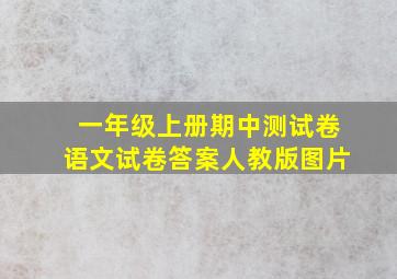 一年级上册期中测试卷语文试卷答案人教版图片