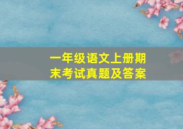 一年级语文上册期末考试真题及答案