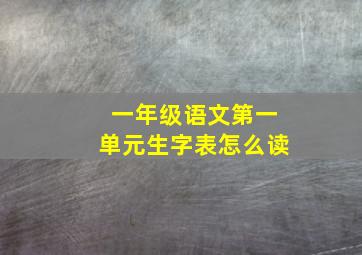 一年级语文第一单元生字表怎么读