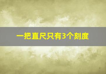 一把直尺只有3个刻度