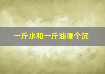 一斤水和一斤油哪个沉