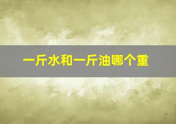 一斤水和一斤油哪个重