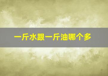 一斤水跟一斤油哪个多