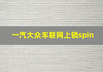 一汽大众车联网上锁spin