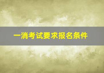 一消考试要求报名条件