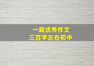 一篇优秀作文三百字左右初中