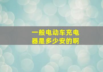 一般电动车充电器是多少安的啊