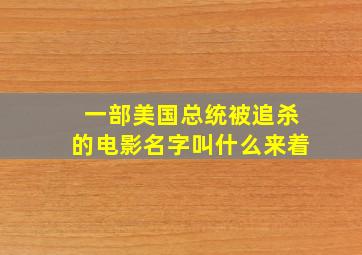 一部美国总统被追杀的电影名字叫什么来着