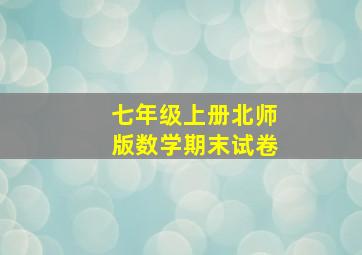 七年级上册北师版数学期末试卷