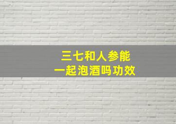 三七和人参能一起泡酒吗功效