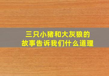 三只小猪和大灰狼的故事告诉我们什么道理