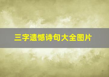 三字遗憾诗句大全图片