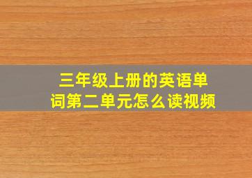 三年级上册的英语单词第二单元怎么读视频