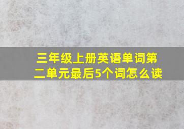 三年级上册英语单词第二单元最后5个词怎么读