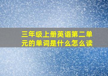 三年级上册英语第二单元的单词是什么怎么读