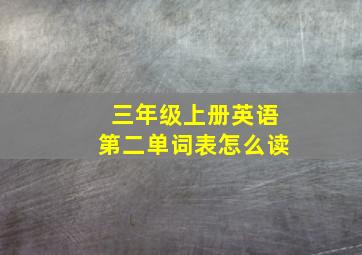 三年级上册英语第二单词表怎么读