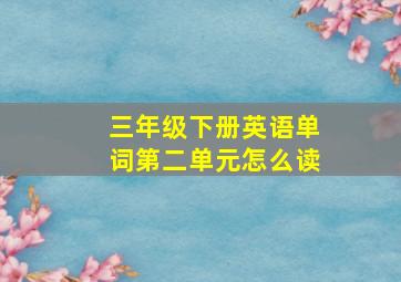 三年级下册英语单词第二单元怎么读