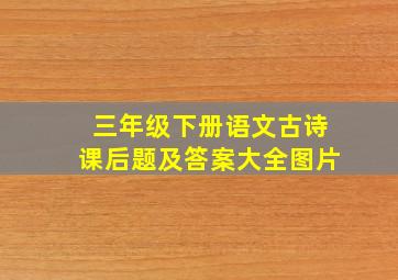 三年级下册语文古诗课后题及答案大全图片