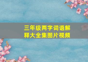 三年级两字词语解释大全集图片视频