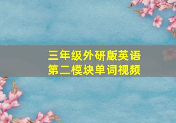 三年级外研版英语第二模块单词视频