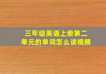 三年级英语上册第二单元的单词怎么读视频