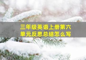 三年级英语上册第六单元反思总结怎么写