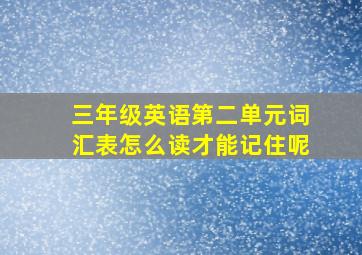 三年级英语第二单元词汇表怎么读才能记住呢