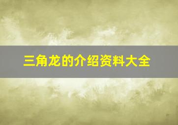 三角龙的介绍资料大全