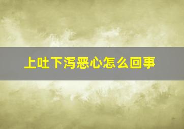 上吐下泻恶心怎么回事