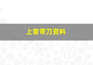 上官带刀资料