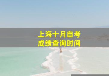 上海十月自考成绩查询时间