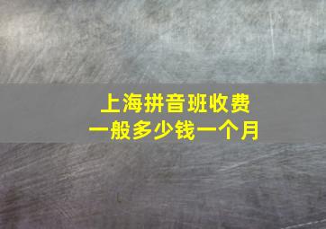 上海拼音班收费一般多少钱一个月