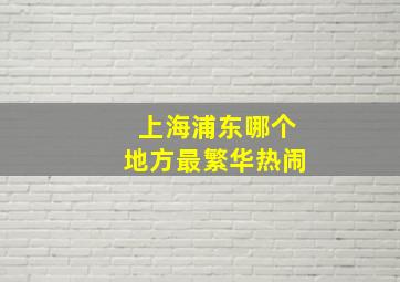 上海浦东哪个地方最繁华热闹