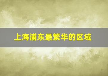 上海浦东最繁华的区域