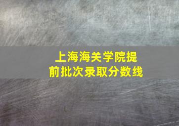 上海海关学院提前批次录取分数线