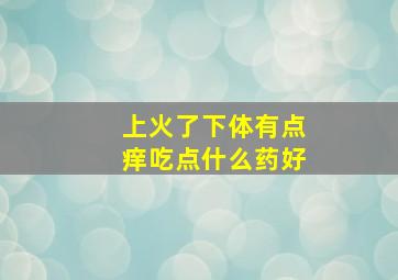 上火了下体有点痒吃点什么药好