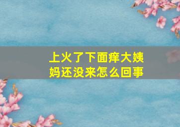 上火了下面痒大姨妈还没来怎么回事