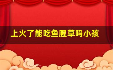 上火了能吃鱼腥草吗小孩