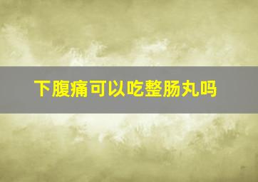 下腹痛可以吃整肠丸吗