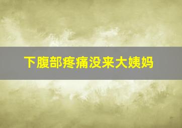 下腹部疼痛没来大姨妈