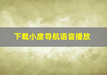 下载小度导航语音播放