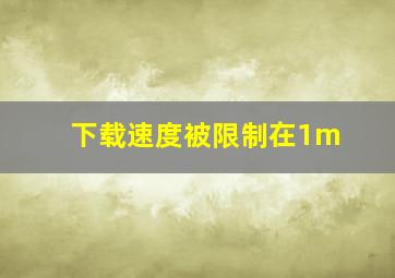 下载速度被限制在1m