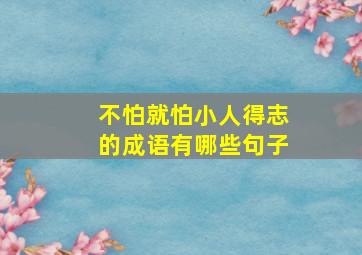 不怕就怕小人得志的成语有哪些句子