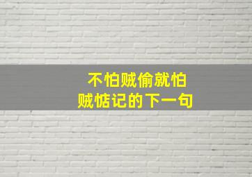 不怕贼偷就怕贼惦记的下一句