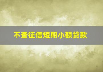 不查征信短期小额贷款