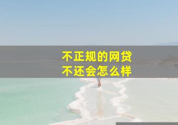 不正规的网贷不还会怎么样