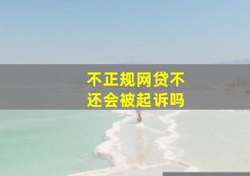 不正规网贷不还会被起诉吗