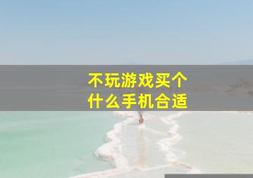 不玩游戏买个什么手机合适