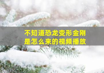 不知道恐龙变形金刚是怎么来的视频播放